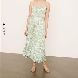 Vince Green and White Tie Dye Ruched Camisole Dress
